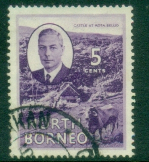 North-Borneo-1950-KGVI-Pictorial-5c-Cattle-at-Kota-Belud-FU