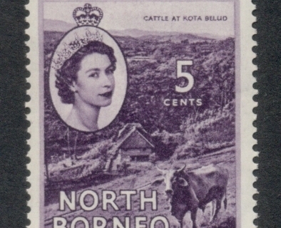 North-Borneo-1954-57-QEII-Pictorial-Cattle-at-Kota-Belou-5c-MLH
