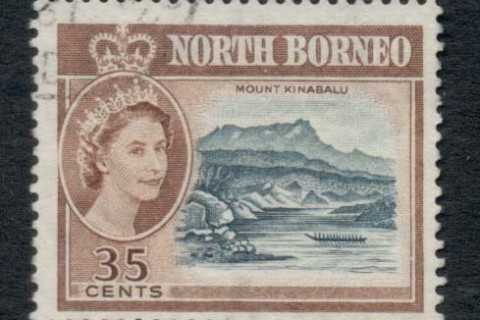 North-Borneo-1961-QEII-Pictorial-Mount-Kinabalu-35c-FU