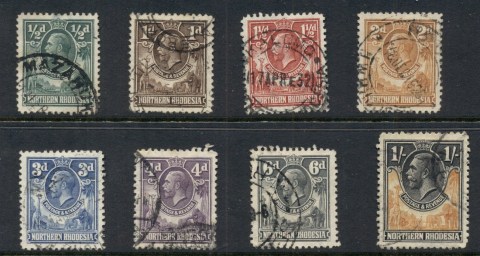 Northern-Rhodesia-1925-29-KGV-Pictorials-Giraffes-Elephants-Asst-FU