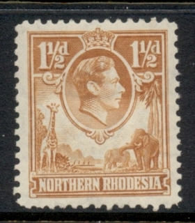 Northern-Rhodesia-1938-52-KGVI-Portrait-1-5d-brown-orange-MLH