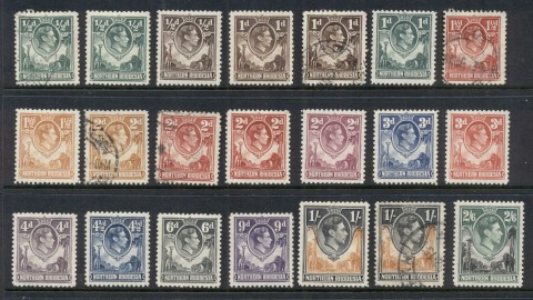 Northern-Rhodesia-1938-KGVI-Pictorials-Giraffes-Elephants-Asst-FU-MLH