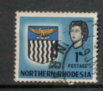 Northern-Rhodesia-1963-QEII-Pictorial-Coat-of-Arms-1d-FU