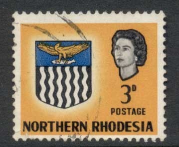 Northern-Rhodesia-1963-QEII-Pictorial-Coat-of-Arms-3d-FU