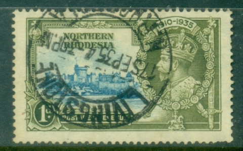 Northern-Rhodesia-1935-KGV-Silver-Jubilee-1d-FU
