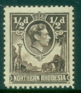 Northern-Rhodesia-1938-52-KGVI-Portrait-½d-dark-brown-Perf-12½-MLH