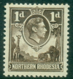 Northern-Rhodesia-1938-52-KGVI-Portrait-1d-dark-brown-MLH