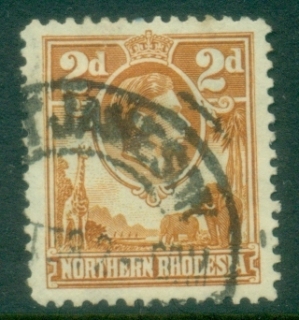 Northern-Rhodesia-1938-52-KGVI-Portrait-2d-brown-orange-FU