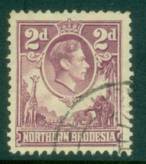 Northern-Rhodesia-1938-52-KGVI-Portrait-2d-rose-lilac-FU