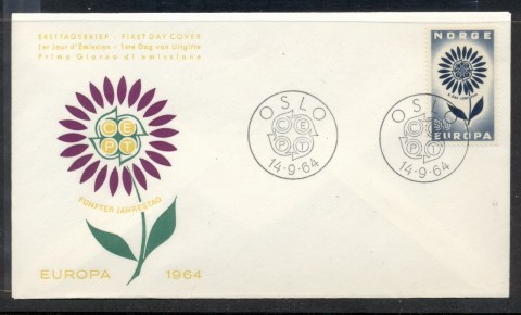 Norway-1964-Europa-Daisy-of-Petals-FDC