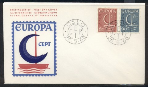 Norway-1966-Europa-Sailboat-FDC