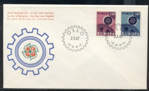 Norway-1967-Europa-Cogwheels-FDC