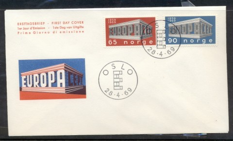 Norway-1969-Europa-Building-FDC