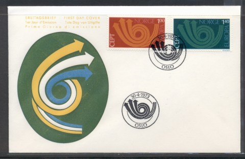 Norway-1973-Europa-Posthorn-Arrow-FDC