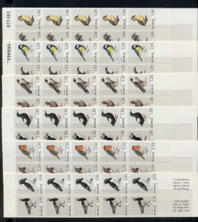 Norway-1980-83-Birds-6xbooklets-MUH