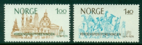 Norway-1974-UPU-centenary-MUH