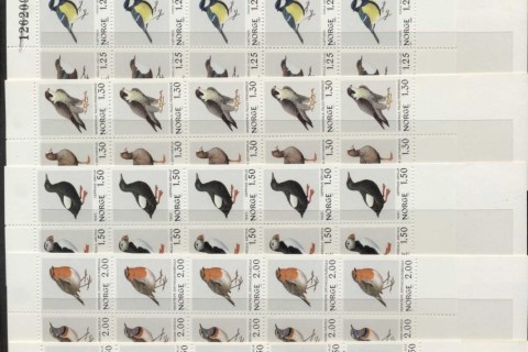 Norway-1980-83-Birds-6xbooklets-MUH