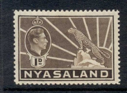 Nyasaland-1938-44-KGVI-Leopard-1d-brown-MLH