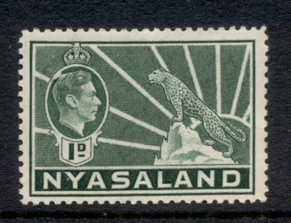 Nyasaland-1938-44-KGVI-Leopard-1d-green-MLH-2