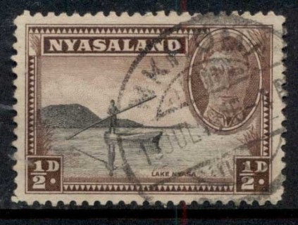 Nyasaland-1945-Pictorial-Canoe-on-Lake-Nyassa-0-5d-FU-2