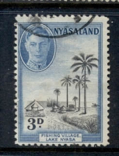 Nyasaland-1945-Pictorial-Fishing-Village-3d-FU