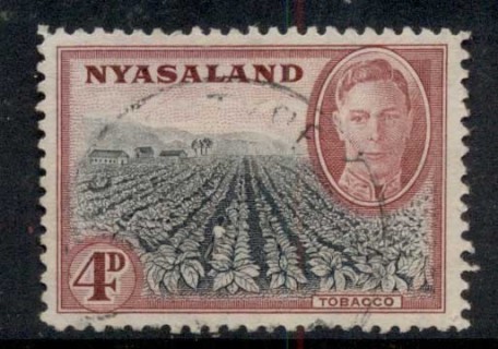 Nyasaland-1945-Pictorial-Tobacco-Estate-4d-FU