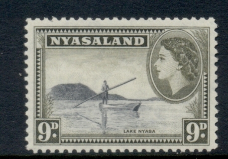 Nyasaland-1953-QEII-Pictorial-9d-Lake-Nyasa-MLH