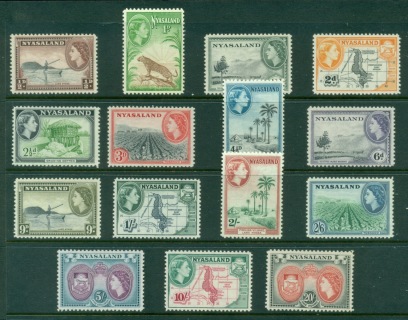 Nyasaland-1953-QEII-Pictorials-MUH