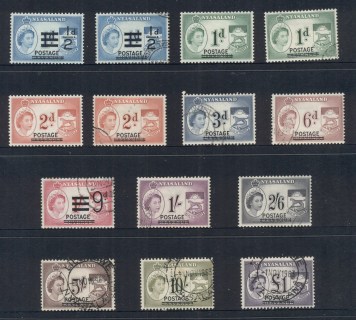 Nyasaland-1963-QEII-Revenue-Opt-Postage-MLH-FU