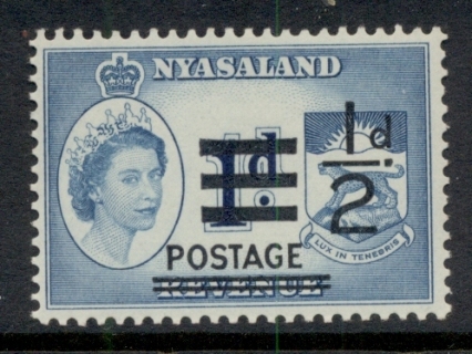 Nyasaland-1963-Revenue-Opt-Postage-0-5d-MUH