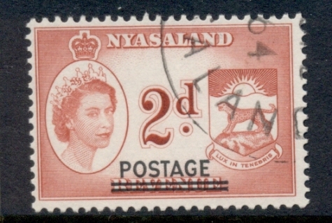 Nyasaland-1963-Revenue-Opt-Postage-2d-FU