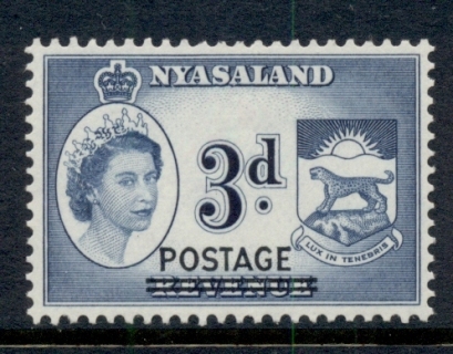 Nyasaland-1963-Revenue-Opt-Postage-3d-MLH