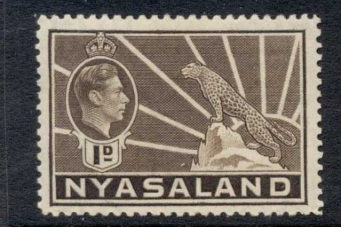 Nyasaland-1938-44-KGVI-Leopard-1d-brown-MLH