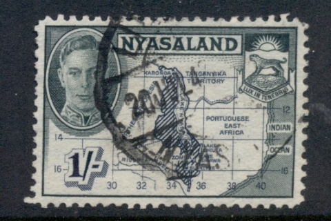 Nyasaland-1945-KGVI-Pictorials-1-Map-FU