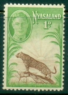 Nyasaland-Protectorate-1947-KGVI-Pictorial-1d-Leopard-MLH
