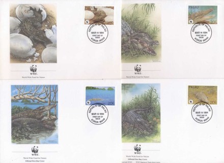 Palau+1994 WWF Estuarine Crocodile FDC