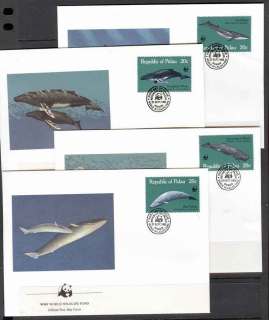 Palau-1983 WWF Great Whales FDCs