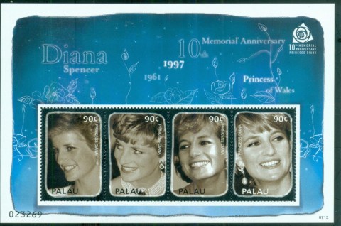 Palau-2007 Princess Diana in Memoriam, 10th Anniv., Diana's Warm but shy Smile MS