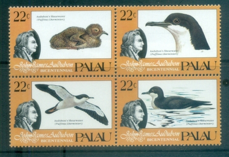 Palau-1985-Audubon-Birds-Blk4-MUH