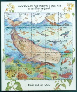 Palau-1993-Jonah-the-Whale-sheetlet-MUH