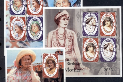 Palau-2000 Queen Mother 100th Birthday 3xMS