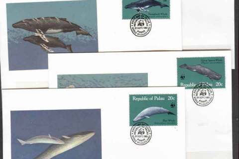 Palau-1983 WWF Great Whales FDCs