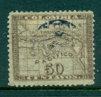 Panama-1887-50c-Map-Sc14-FU-lot31752