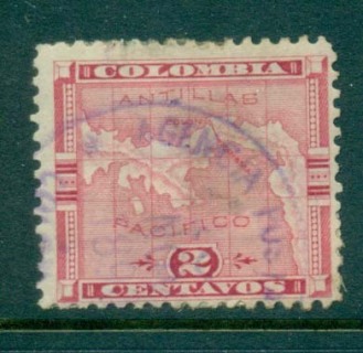 Panama-1892-2c-Map-Sc16-FU-lot31753