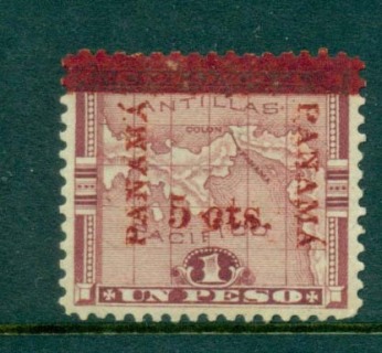 Panama-1906-Red-Surch-5c-on-1-p-lake-Sc183-MNG-lot31750