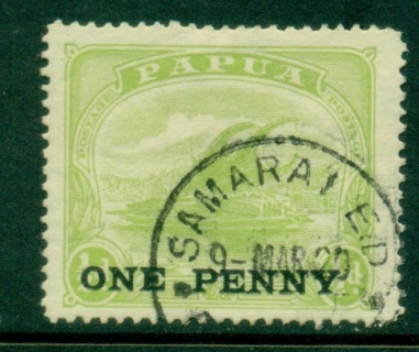 Papua-1917-Lakatoi-one-penny-on-0-5d-FU