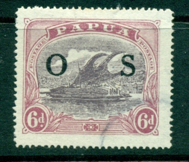 Papua-1931-6d-Lakatoi-Opt-OS-FU-Lot29271