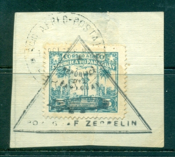 Paraguay-1931-5c-on-piece-Zeppelin-flight-FU-lot34865