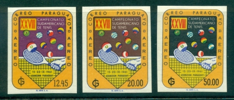 Paraguay-1961-Tennis-IMPERF-MUH-lot35938