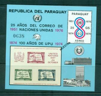 Paraguay-1976-UPU-Centenary-UNIMPERF-MS-MUH-lot56381